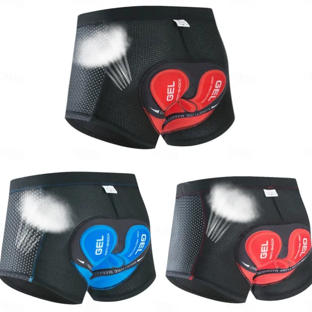 Men's Cycling Underwear Shorts Cycling Underwear Bike Shorts Bike Underwear Shorts Mountain Bike MTB Road Bike Cycling Sports Stripes 3D Pad Cycling Breathable Moisture Wicking Black Red Polyester