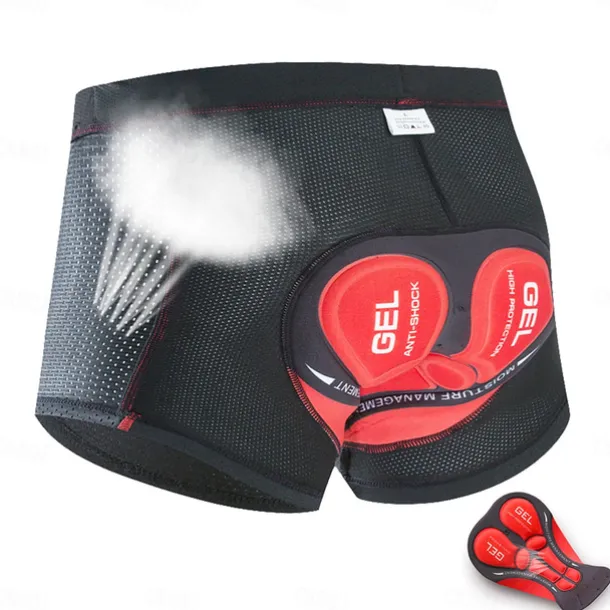 Men's Cycling Underwear Shorts Cycling Underwear Bike Shorts Bike Underwear Shorts Mountain Bike MTB Road Bike Cycling Sports Stripes 3D Pad Cycling Breathable Moisture Wicking Black Red Polyester