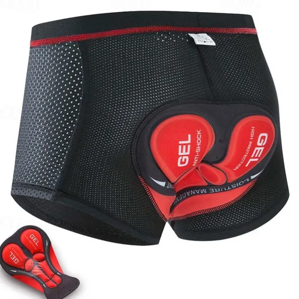 Men's Cycling Underwear Shorts Cycling Underwear Bike Shorts Bike Underwear Shorts Mountain Bike MTB Road Bike Cycling Sports Stripes 3D Pad Cycling Breathable Moisture Wicking Black Red Polyester