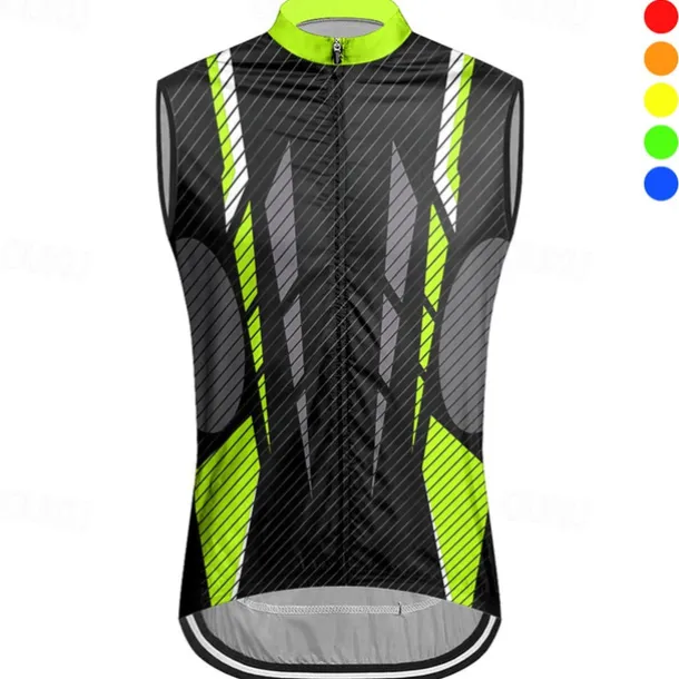 Men's Cycling Vest Cycling Jersey Geometic Sleeveless Bike Vest / Gilet Jersey Top with 3 Rear Pockets Mountain Bike MTB Road Bike Cycling Quick Dry Back Pocket Moisture Wicking Breathable Sports