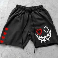 Men's 3D Print Smile Face Shorts Summer Shorts Casual Shorts Mid Waist Fashion Streetwear Designer Casual Daily Holiday Pocket Drawstring Elastic Waist Designer Clothing Apparel