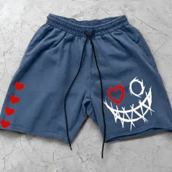 Men's 3D Print Smile Face Shorts Summer Shorts Casual Shorts Mid Waist Fashion Streetwear Designer Casual Daily Holiday Pocket Drawstring Elastic Waist Designer Clothing Apparel