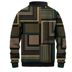 Men's 3D Print Sweatshirt Sweatshirt Zip Sweatshirt Quarter Zip Sweatshirt Long Sleeve Sweatshirt Half Zip Zip Quarter Zip Daily Casual 3D 3D Printing Vacation Holiday Going out Zipper Front Zip 1/4