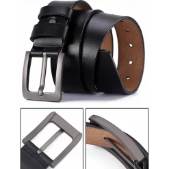 Men's dark brown Black Leather Vintage Fashion