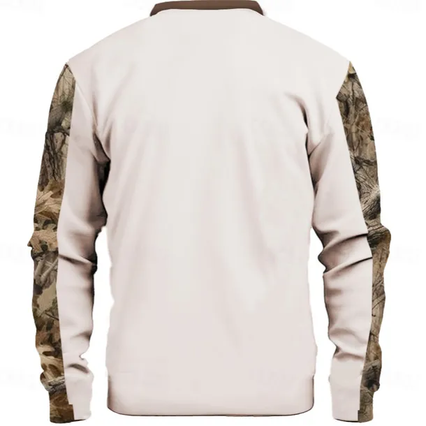 Men's Deer Sweatshirt Sweatshirt Zip Sweatshirt Long Sleeve Sweatshirt Stand Collar Zip Fashion Daily Simple Print Vacation Holiday Going out Pocket Front Zipper Winter