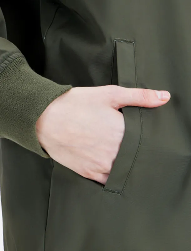 Men's Denim Bomber Jacket Coat Outdoor Sports Vintage Casual Daily Wear Vacation Going out Printing Fall & Winter Standing Collar Long Sleeve Army Green