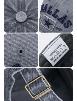 Men's Distressed Denim Baseball Cap with Adjustable Strap - Casual and Stylish Perfect for Everyday Wear