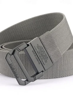 Men's Double-ring Buckle Belt Waist Belt Black Red Alloy Durable Adjustable Plain Outdoor Daily