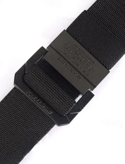 Men's Double-ring Buckle Belt Waist Belt Black Red Alloy Durable Adjustable Plain Outdoor Daily
