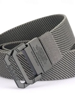 Men's Double-ring Buckle Belt Waist Belt Black Kakhi Alloy Durable Adjustable Plain Outdoor Daily