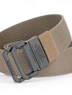 Men's Double-ring Buckle Belt Waist Belt Black Kakhi Alloy Durable Adjustable Plain Outdoor Daily