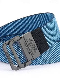 Men's Double-ring Buckle Belt Waist Belt Black Kakhi Alloy Durable Adjustable Plain Outdoor Daily