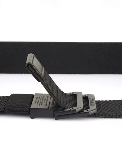 Men's Double-ring Buckle Belt Waist Belt Black Kakhi Alloy Durable Adjustable Plain Outdoor Daily