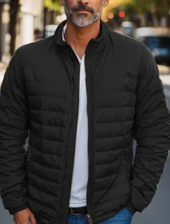 Men's Down Jacket Puffer Jacket Zipper Pocket Outdoor Christmas Gifts Home Regular Classic Thermal Warm Windproof Breathable Winter Autumn / Fall Solid Color Black Red Navy Blue Royal Blue Puffer