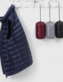 Men's Down Vest Puffer Vest Gilet Daily Date Vacation Fashion Casual Fall & Winter Pocket Nylon Duckdown Warm Comfortable Solid Color Zipper Stand Collar Regular Fit Black Burgundy Blue Gray Vest