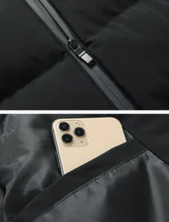 Men's Down Vest Puffer Vest Vest Gilet Daily Date Vacation Fashion Casual Fall & Winter Pocket Polyester Warm Comfortable Plain Zipper Standing Collar Regular Fit Black Red Blue Vest