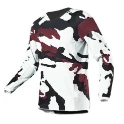 Men's Downhill Jersey Long Sleeve Mountain Bike MTB Road Bike Cycling Navy White Red Camo / Camouflage Bike Jersey Breathable Quick Dry Polyester Spandex Sports Camo / Camouflage Clothing Apparel