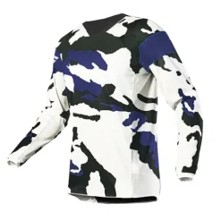 Men's Downhill Jersey Long Sleeve Mountain Bike MTB Road Bike Cycling Navy White Red Camo / Camouflage Bike Jersey Breathable Quick Dry Polyester Spandex Sports Camo / Camouflage Clothing Apparel