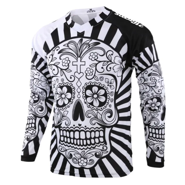 Men's Downhill Jersey Long Sleeve Mountain Bike MTB Road Bike Cycling Winter Black White Army Green Graphic Bike Fleece Lining Warm Breathable Fleece Spandex Sports Graphic Clothing Apparel