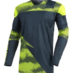 Men's Downhill Jersey Long Sleeve Mountain Bike MTB Road Bike Cycling Green Grey Bike Breathable Quick Dry Polyester Spandex Sports Geometry Clothing Apparel