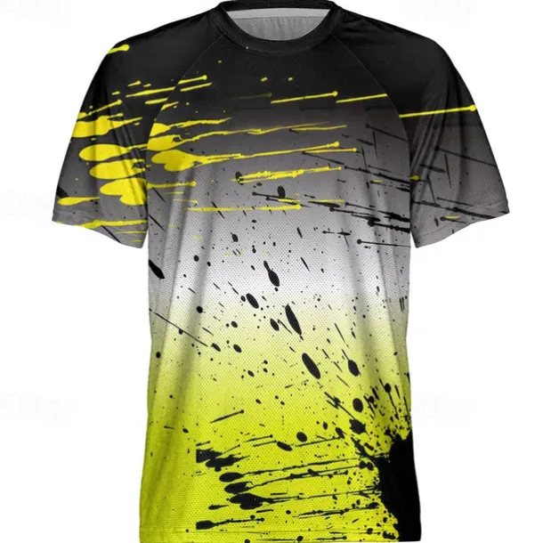 Men's Downhill Jersey Short Sleeve Yellow Red Royal Blue Graphic Bike Quick Dry Sports Graphic Clothing Apparel