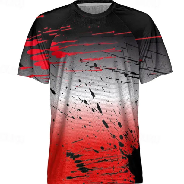 Men's Downhill Jersey Short Sleeve Yellow Red Royal Blue Graphic Bike Quick Dry Sports Graphic Clothing Apparel