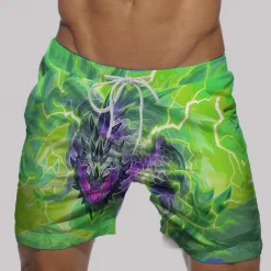Men's Dragon Swim Trunks Swim Shorts Board Shorts Mid Waist Vacation Hawaiian Holiday Vacation Holiday Beach Drawstring with Mesh lining Elastic Waist Designer Clothing Apparel