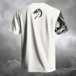 Men's Dragon T shirt Short Sleeve T shirt 3D Print Crew Neck Shirt Designer Gothic Party Street Casual White Summer Spring Clothing Apparel S M L XL XXL XXXL
