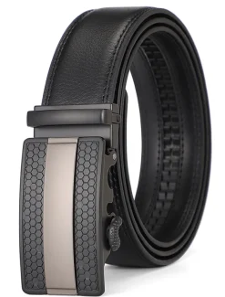 Men's Dress Belt Leather Belt Ratchet Belt Black Brown Cowhide Alloy Fashion Plain Daily Wear Going out Weekend