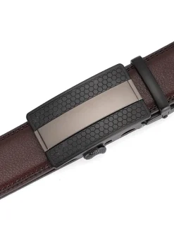 Men's Dress Belt Leather Belt Ratchet Belt Black Brown Cowhide Alloy Fashion Plain Daily Wear Going out Weekend