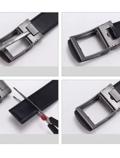 Men's Dress Belt Leather Belt Ratchet Belt Black Brown Cowhide Alloy Fashion Plain Daily Wear Going out Weekend
