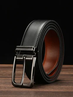 Men's Dress Belt Leather Belt Ratchet Belt Casual Belt Black 1# Black 2# Cowhide Stylish Casual Gentleman Plain Daily Wear Going out Weekend