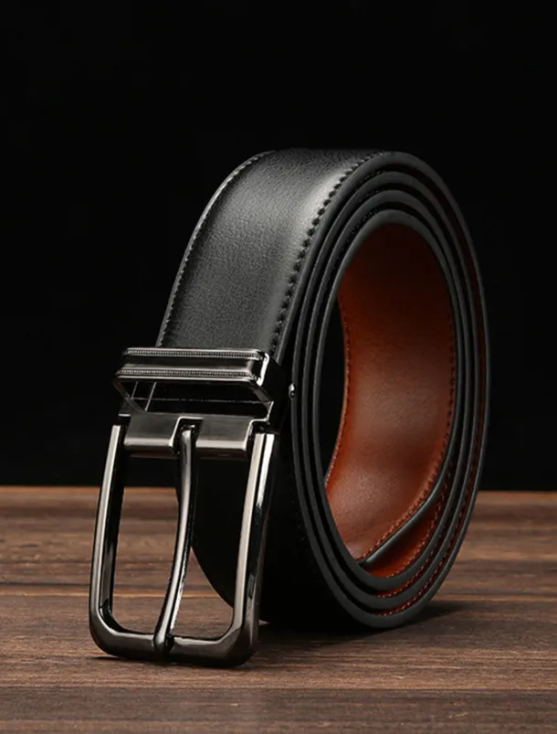 Men's Dress Belt Leather Belt Ratchet Belt Casual Belt Black 1# Black 2# Cowhide Stylish Casual Gentleman Plain Daily Wear Going out Weekend