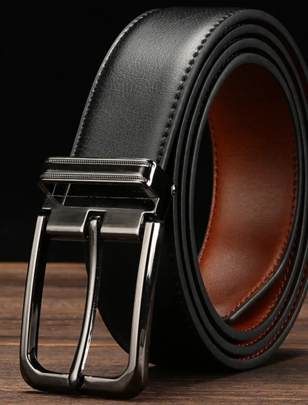 Men's Dress Belt Leather Belt Ratchet Belt Casual Belt Black 1# Black 2# Cowhide Stylish Casual Gentleman Plain Daily Wear Going out Weekend