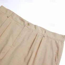 Men's Dress Pants Linen Pants Trousers Summer Pants Pleated Pants Front Pocket Straight Leg Plain Comfort Breathable Full Length Casual Daily Holiday Fashion Streetwear Black White