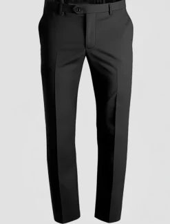 Men's Dress Pants Long Solid Color Micro-elastic Regular Fit Black Red Burgundy 2023