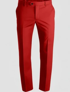Men's Dress Pants Long Solid Color Micro-elastic Regular Fit Black Red Burgundy 2023