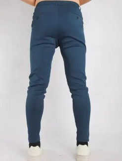 Men's Dress Pants Skinny Trousers Chinos Buttons Pocket Plain Comfort Ankle-Length Formal Party Work Fashion Classic Style Black Blue Micro-elastic