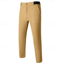 Men's Dress Pants Skinny Trousers Chinos Buttons Pocket Plain Comfort Formal Party Work Fashion Classic Style Black Army Green Micro-elastic