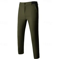 Men's Dress Pants Skinny Trousers Chinos Buttons Pocket Plain Comfort Formal Party Work Fashion Classic Style Black Army Green Micro-elastic