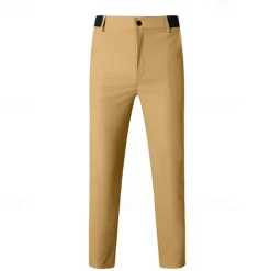 Men's Dress Pants Skinny Trousers Chinos Buttons Pocket Plain Comfort Formal Party Work Fashion Classic Style Black Army Green Micro-elastic