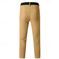 Men's Dress Pants Skinny Trousers Chinos Buttons Pocket Plain Comfort Formal Party Work Fashion Classic Style Black Army Green Micro-elastic