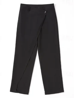 Men's Dress Pants Trousers Pocket Layered Straight Leg Plain Comfort Soft Full Length Outdoor Daily Going out Fashion Streetwear Black White Micro-elastic