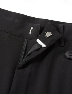 Men's Dress Pants Trousers Pocket Layered Straight Leg Plain Comfort Soft Full Length Outdoor Daily Going out Fashion Streetwear Black White Micro-elastic