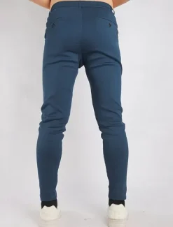 Men's Dress Pants Trousers Chinos Buttons Pocket Plain Comfort Formal Party Work Fashion Classic Style Black Blue Micro-elastic