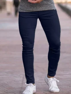 Men's Dress Pants Trousers Chinos Buttons Pocket Plain Comfort Formal Party Work Fashion Classic Style Light Khaki Black Micro-elastic