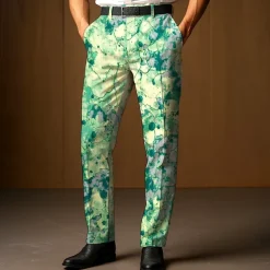 Men's Dress Pants Trousers Suit Pants Gradient Color Abstract Art Full Length Outdoor Vacation Fashion Casual Yellow Blue Micro-elastic