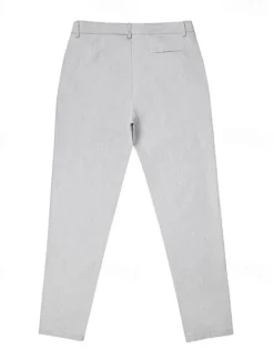 Men's Dress Pants Trousers Chinos Buttons Pocket Plain Comfort Formal Party Work Fashion Classic Style Black Wine Micro-elastic