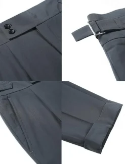 Men's Dress Pants Trousers Suit Pants Gurkha Pants Pocket Plain Comfort Breathable Outdoor Daily Going out Fashion Casual Slim Black White