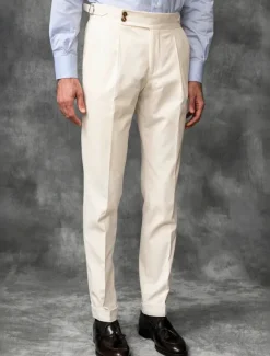 Men's Dress Pants Trousers Suit Pants Gurkha Pants Pocket Plain Comfort Breathable Outdoor Daily Going out Fashion Casual Slim Black White